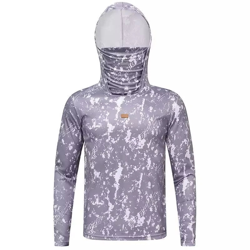 Men'S Fishing Shirt, Long Sleeved UV Resistant Hoodie, Outdoor Hiking, Running, Swimming Sun Protection Clothing, Quick Drying