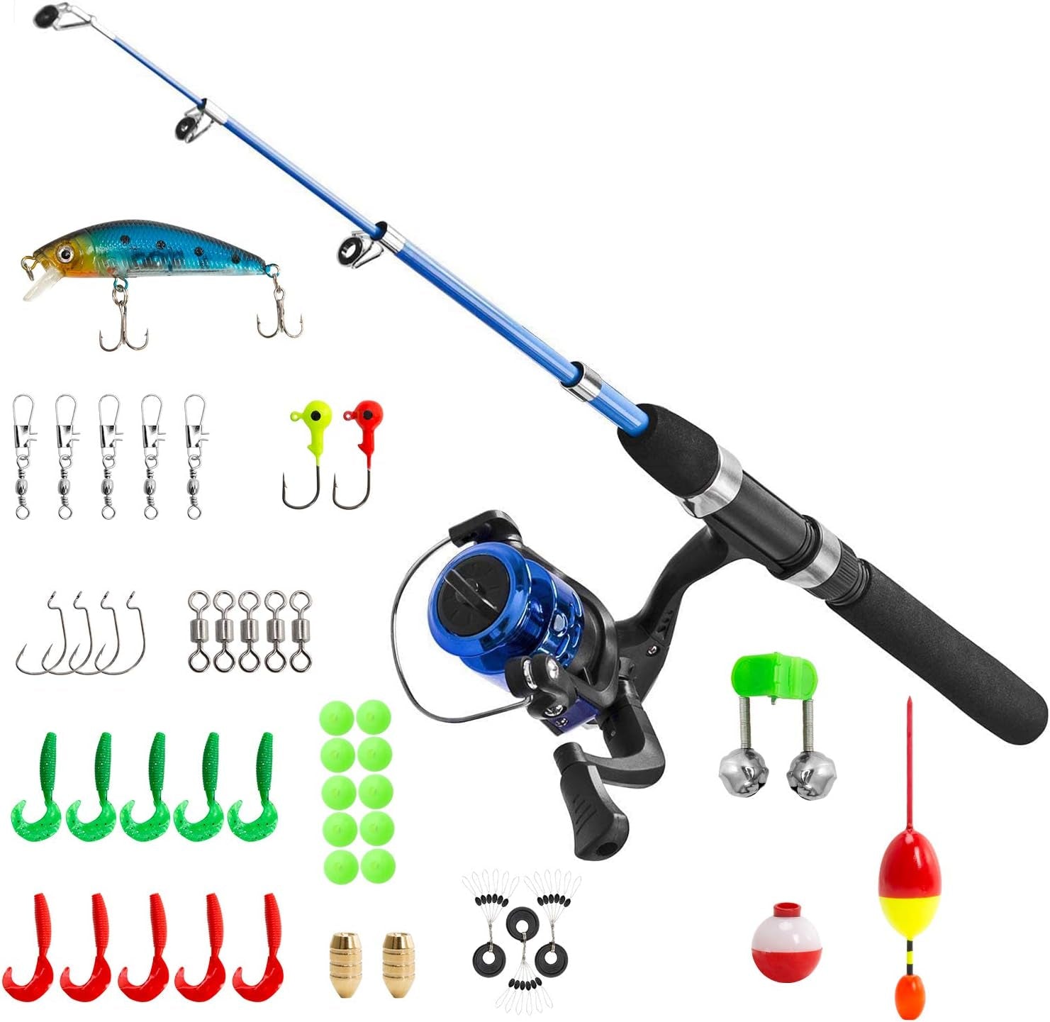 Kids Fishing Pole,Light and Portable Telescopic Fishing Rod for Youth Fishing by