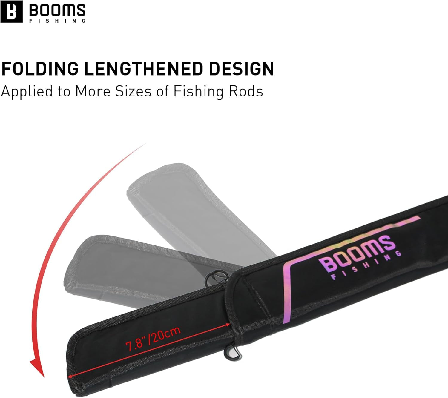 PB4 4.4Ft~5Ft Fishing Rod and Reel Case, Portable Folded Fishing Pole Case, 0.6Ft/8" Extended Design Fishing Spinning Rod Bag, Store up to 2~3 Fishing Rods and Reels, 52"~60"