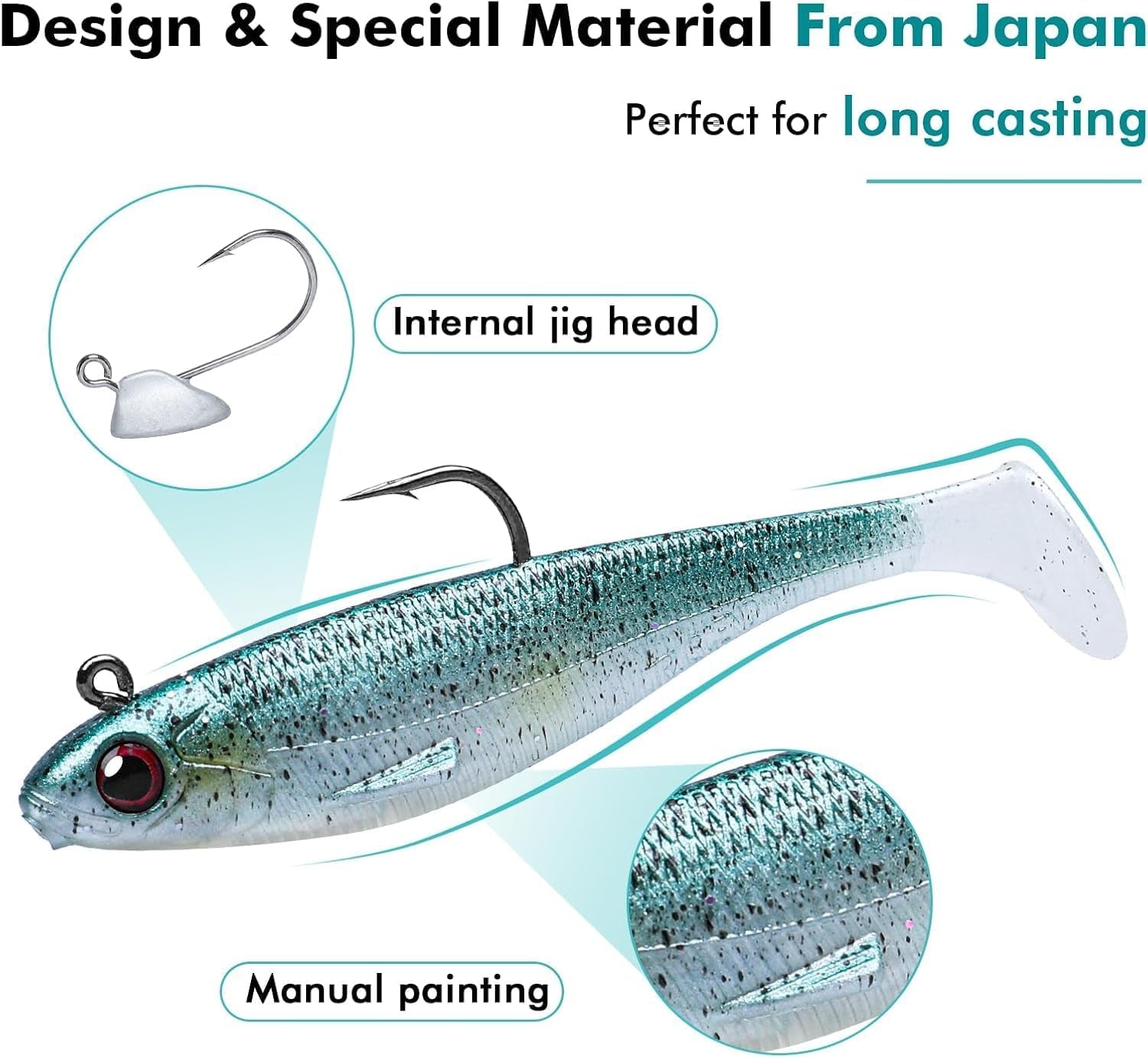 Pre-Rigged Soft Fishing Lures, Well-Made Easy Catching Lures for Family Fishing, Great Action Swimbait with Spinner, All-Conditions Fishing Gear for Bass Trout Walleye, Crappie Fishing Jigs